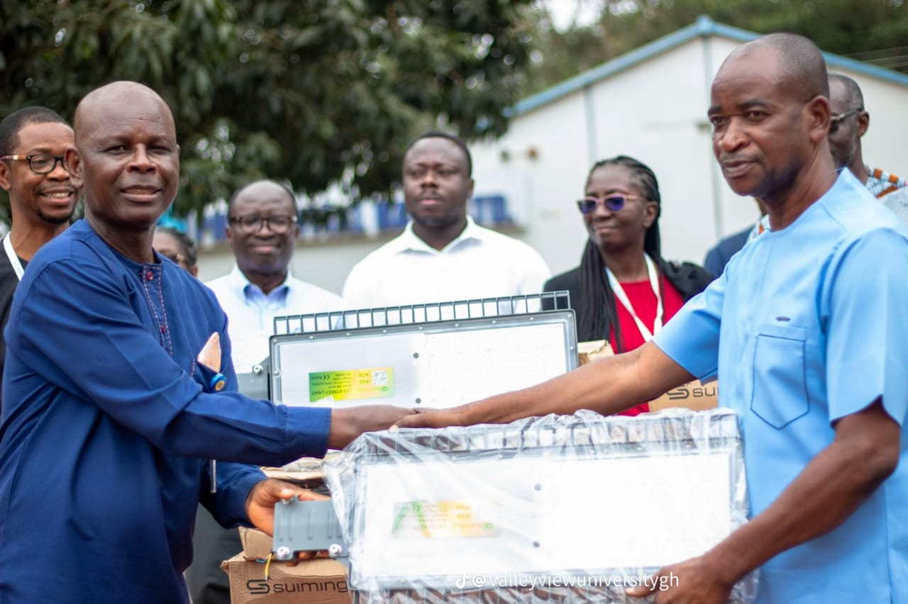 Hon. Joseph Akuerteh Tettey Donates 20 Streetlights to Valley View University Campus