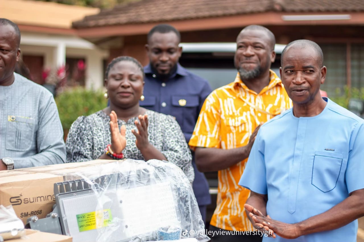 Hon. Joseph Akuerteh Tettey Donates 20 Streetlights to Valley View University Campus