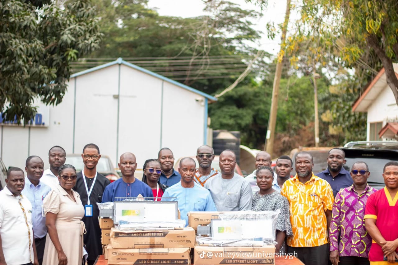 Hon. Joseph Akuerteh Tettey Donates 20 Streetlights to Valley View University Campus